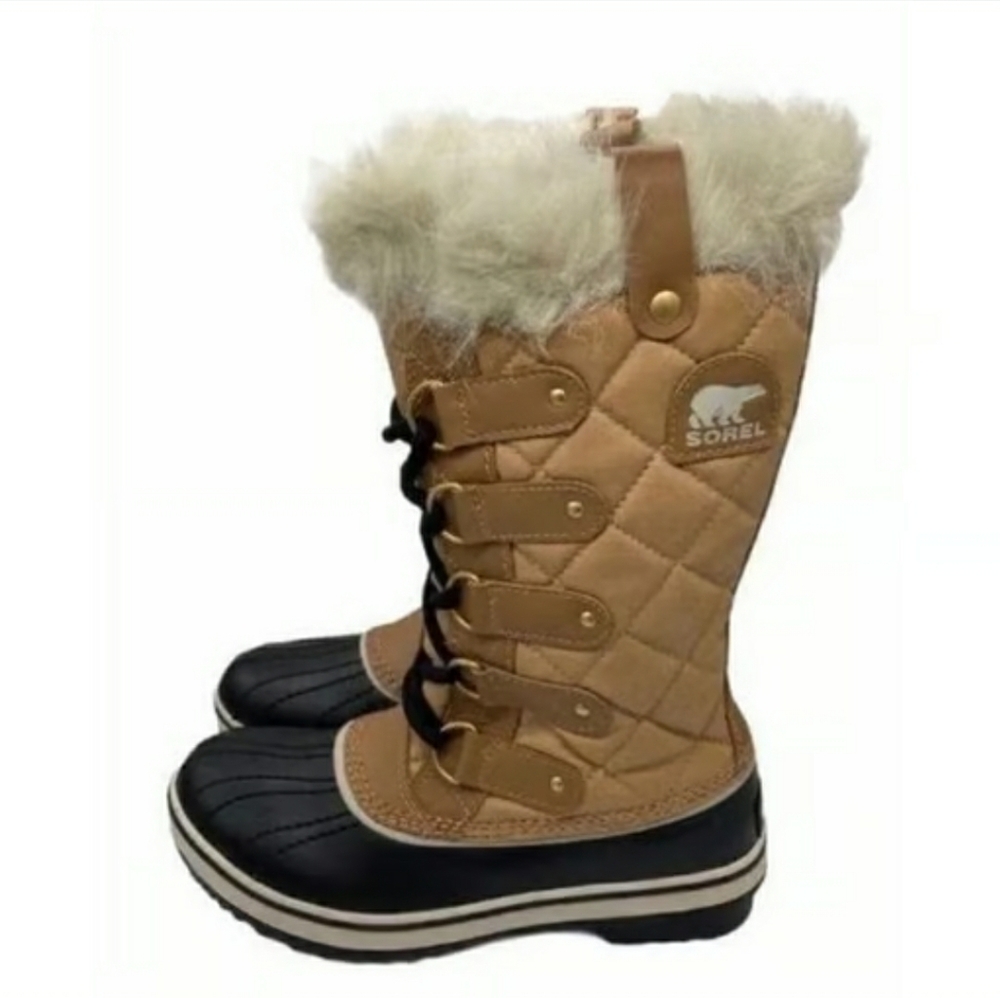 Sorel Tofino Cate NL 1937-374 Tan Tall Winter Waterproof Snow Boots Women Size 5